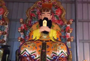 東岳大帝雕塑-大型玻璃鋼彩繪寺廟供奉神佛東岳大帝雕塑