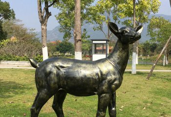 鹿雕塑-公園玻璃鋼仿銅戶(hù)外園林景觀(guān)鹿雕塑