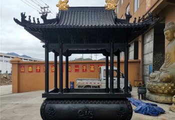 香爐雕塑-寺院祠堂仿古建寶鼎長(zhǎng)形香爐