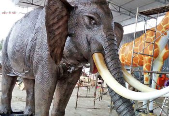 大象雕塑-公園景區不銹鋼仿銅仿真動物景觀大象雕塑、