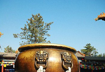 缸雕塑-仿古做舊銅雕寺廟庭院缸雕塑