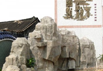 假山雕塑-村莊廣場(chǎng)擺放塑石假山雕塑