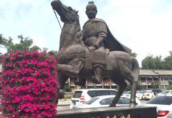 李世民雕塑-公園廣場明君李世民騎馬景觀青銅雕塑