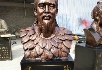 伏羲雕塑-學院擺放玻璃鋼仿銅伏羲頭像