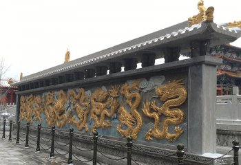 九龍壁雕塑-寺廟廣場(chǎng)照壁銅雕九龍影壁墻