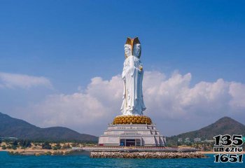 觀音雕塑-戶外景區(qū)大理石石雕大型三面觀音雕塑