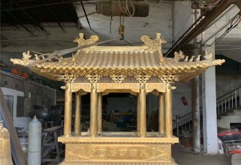 香爐雕塑-大型室內(nèi)擺放鍍金仿古長(zhǎng)形祭祀祈福燒紙寺院香爐雕塑