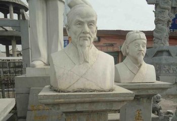 祖沖之雕塑-園林景觀擺放大理石古代名人祖沖之頭像雕塑