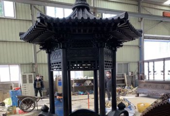 香爐雕塑-鑄鐵元寶香爐佛教寺廟戶(hù)外擺件雕塑