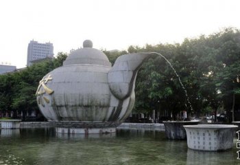 天壺雕塑-公園池塘大型不銹鋼園林景觀天壺雕塑