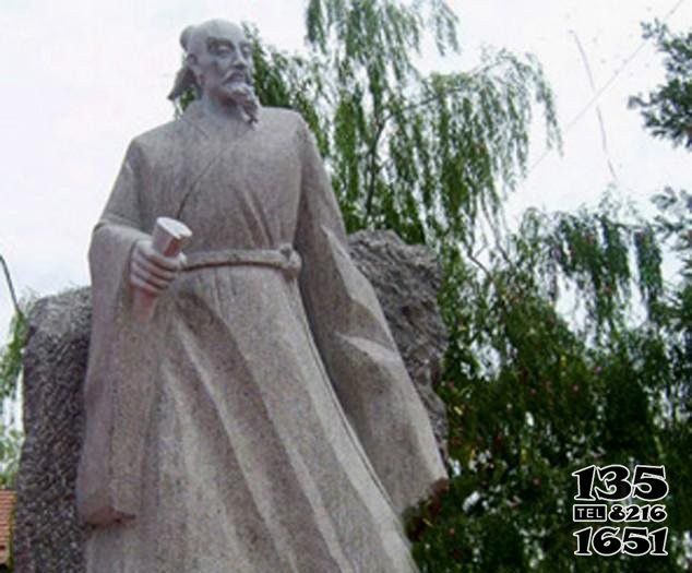 李白雕塑-景區(qū)戶外擺放大理石詩(shī)仙古代名人李白雕塑高清圖片