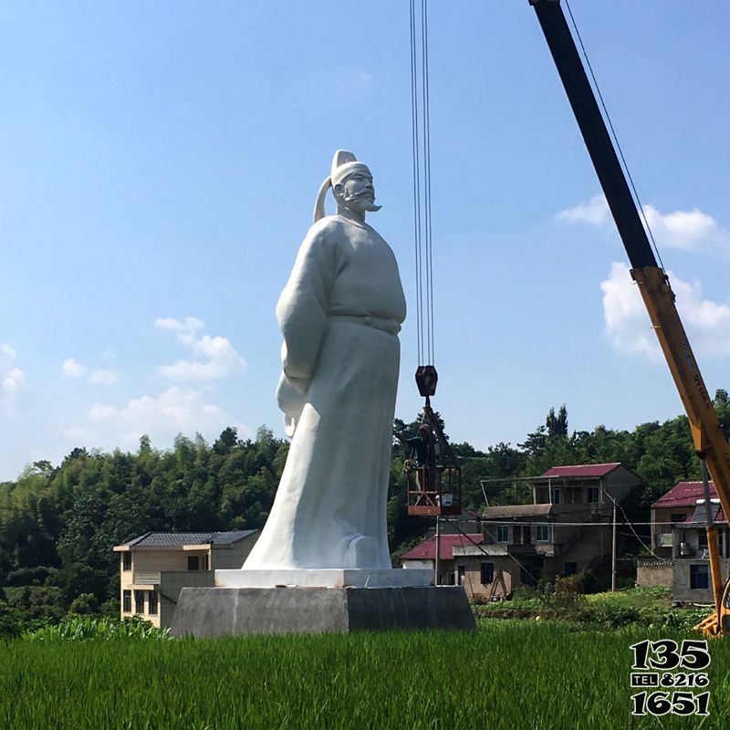 李白石雕像-景區(qū)公園大型漢白玉詩仙李白雕塑高清圖片