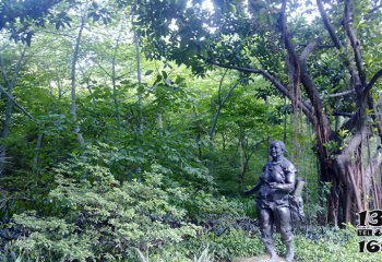 女孩雕塑-公園西方不銹鋼仿銅人物景觀女孩雕塑