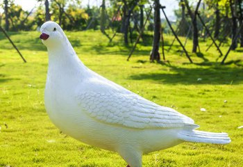 鴿子雕塑-草坪公園仿真動(dòng)物玻璃鋼鴿子雕塑