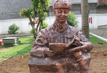 雷鋒雕塑-校園名人不銹鋼仿銅雷鋒雕塑