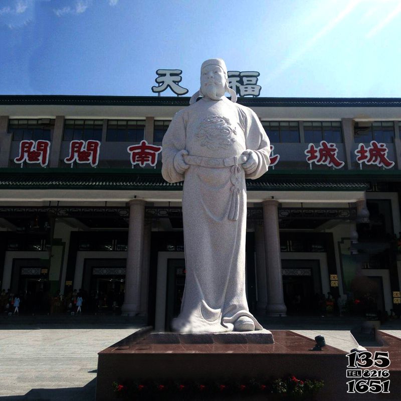 李世民雕塑-學(xué)院公園擺放漢白玉歷史人物李世民石雕塑高清圖片