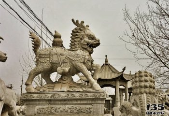 貔貅雕塑-石雕庭院廣場(chǎng)大型戶(hù)外動(dòng)物景觀神獸貔貅雕塑