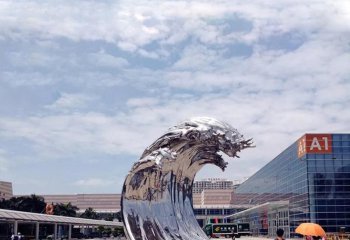 海浪浪花雕塑-戶外廣場大號不銹鋼翻滾的海浪浪花雕塑