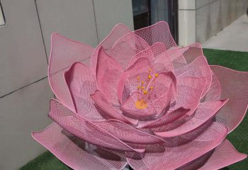 荷花雕塑-戶(hù)外公園不銹鋼鐵藝鏤空裝飾品荷花雕塑