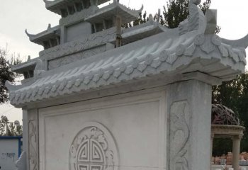 影壁雕塑-寺廟入口擺放大理石景觀影壁雕塑