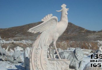 鳳凰雕塑-公園戶(hù)外漢白玉石雕鳳凰雕塑