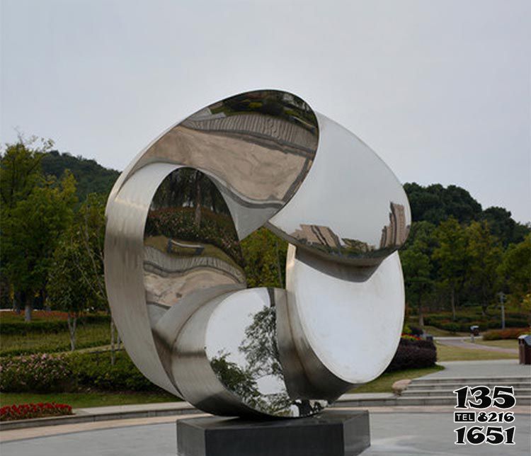 花朵雕塑-戶(hù)外公園大型不銹鋼抽象花朵雕塑高清圖片