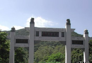 牌坊雕塑-景區陵園三門簡易石牌坊