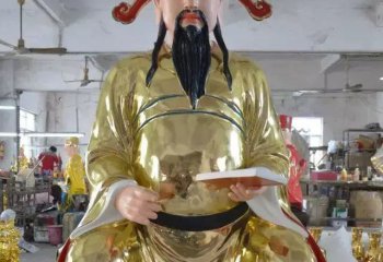 城隍爺雕塑-寺廟漆金玻璃鋼神佛城隍爺雕塑