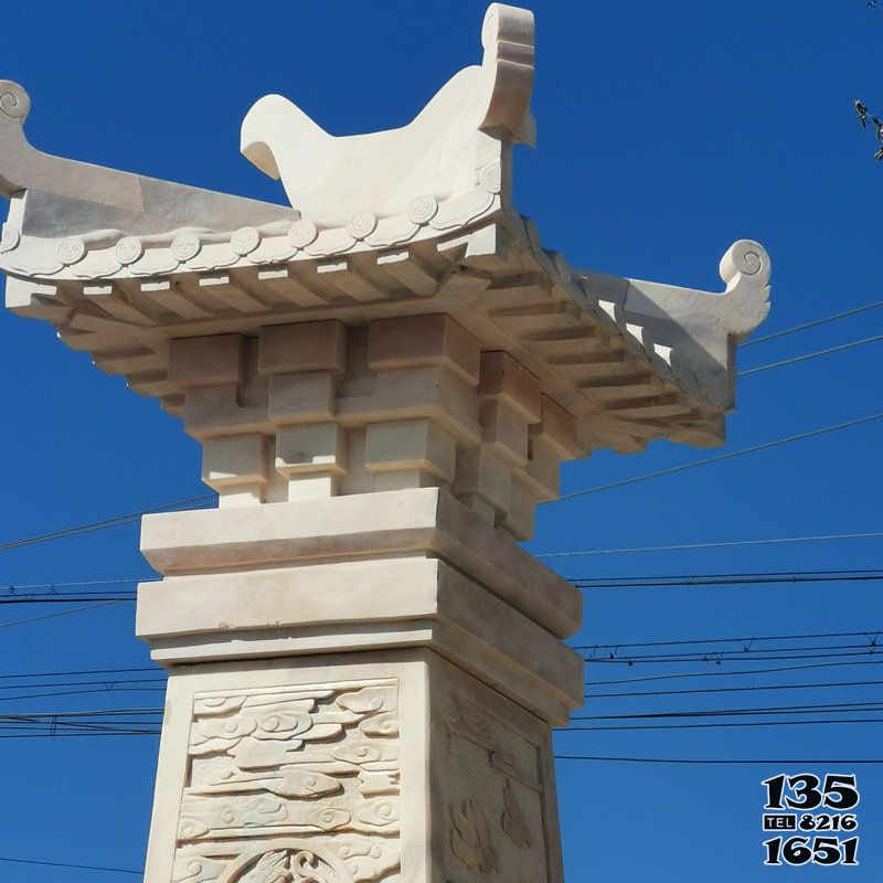 漢闕雕塑-園林景區(qū)大理石古建漢闕石雕高清圖片