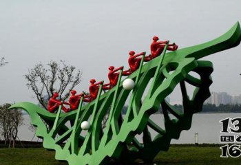 樹葉雕塑-公園彩繪樹葉不銹鋼雕塑