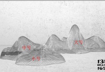 噴泉雕塑-售樓部門(mén)前噴泉鐵藝假山擺件不銹鋼雕塑