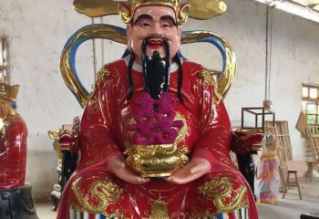 財神雕塑-寺廟大型玻璃鋼彩繪供奉神佛招財菩薩財神雕塑