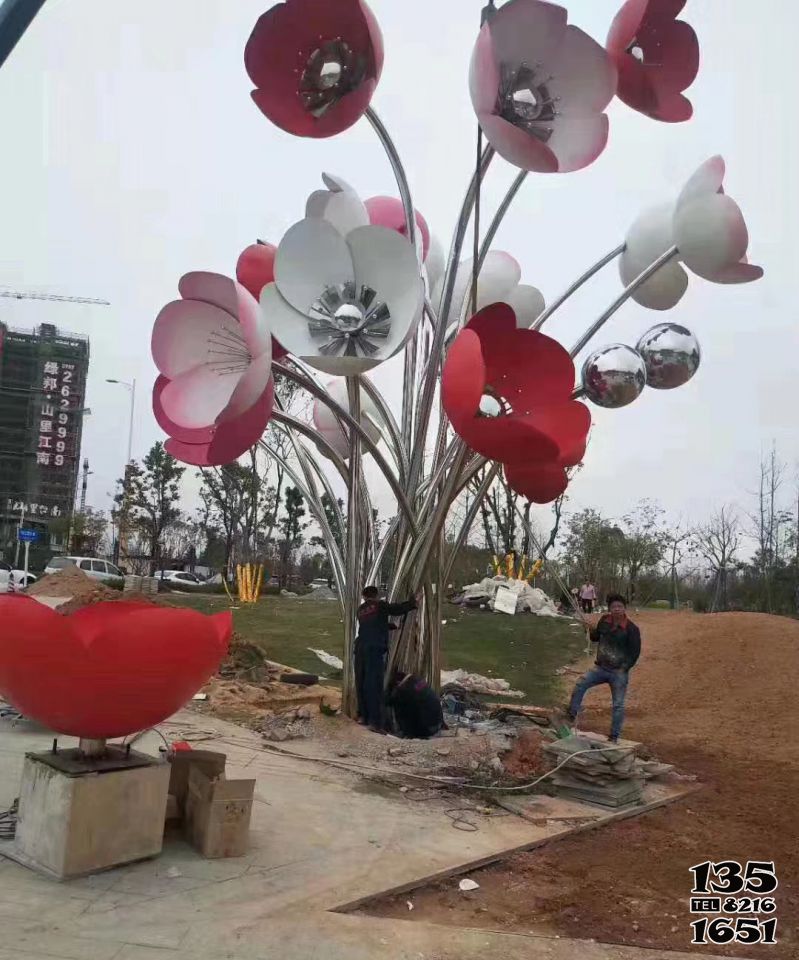 花朵雕塑-不銹鋼繁花似錦雕塑大型廣場(chǎng)景觀花朵雕塑高清圖片