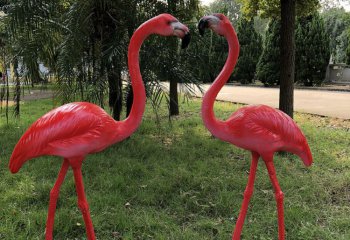 火烈鳥雕塑-室內景區擺放的玻璃鋼火烈鳥雕塑