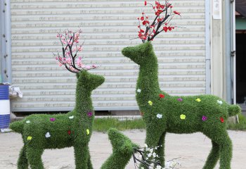 梅花鹿雕塑-景區別墅大型景觀綠植梅花鹿雕塑