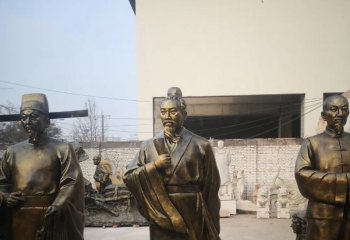 名醫雕塑-學校廣場擺放古代名醫皇甫謐玻璃鋼仿銅雕塑