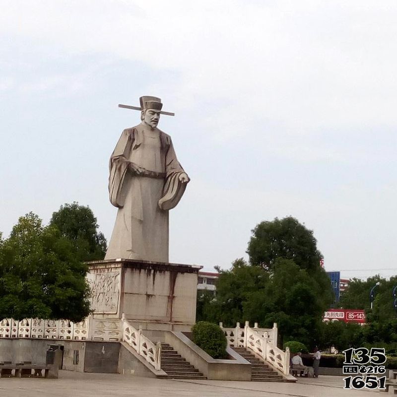 宋慈雕塑-大型公園廣場漢白玉浮雕法醫(yī)學(xué)家宋慈石雕塑高清圖片