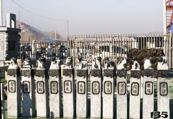 拴馬柱雕塑-公園廣場擺放大理石十二生肖動物拴馬柱擺件