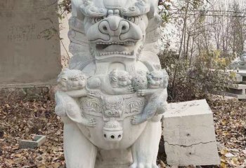 獅子雕塑-戶(hù)外大型仿真大理石石雕獅子雕塑