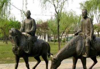 騎馬雕塑-公園古人銅雕騎馬雕塑