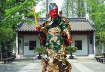 融合古風(fēng)與現(xiàn)代藝術(shù) 彩繪玻璃武財神關(guān)公雕像