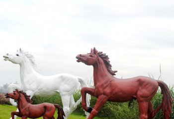 公園玻璃鋼仿真馬雕塑-玻璃鋼仿真馬雕塑公園動物雕塑