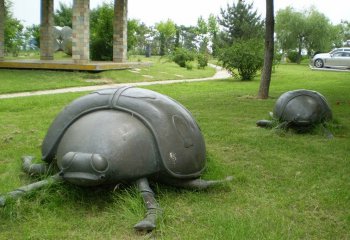 銅雕七星瓢蟲公園動物雕塑-七星瓢蟲銅雕公園小區動物雕塑