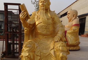 玻璃鋼仿銅關(guān)公讀春秋-玻璃鋼仿銅武財神關(guān)公