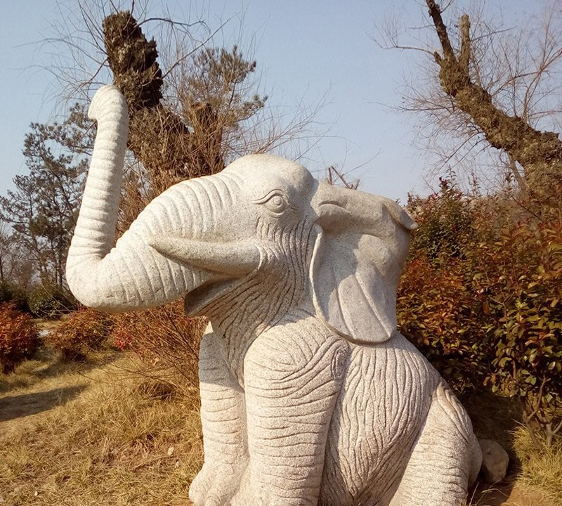 公園動物大象石雕-公園大象動物石雕