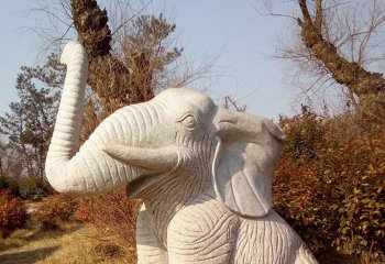 公園動物大象石雕-公園大象動物石雕