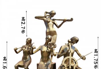 拉提琴音樂人物銅雕-拉提琴音樂人物銅雕，拉琴人物銅雕