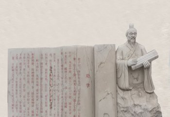 校園荀子勸學(xué)竹簡(jiǎn)石雕-校園荀子石雕 勸學(xué)竹簡(jiǎn)石雕